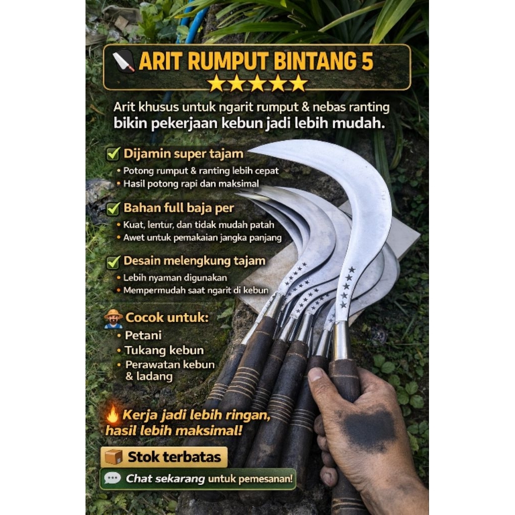 Arit rumput baja per asli cap bintang5