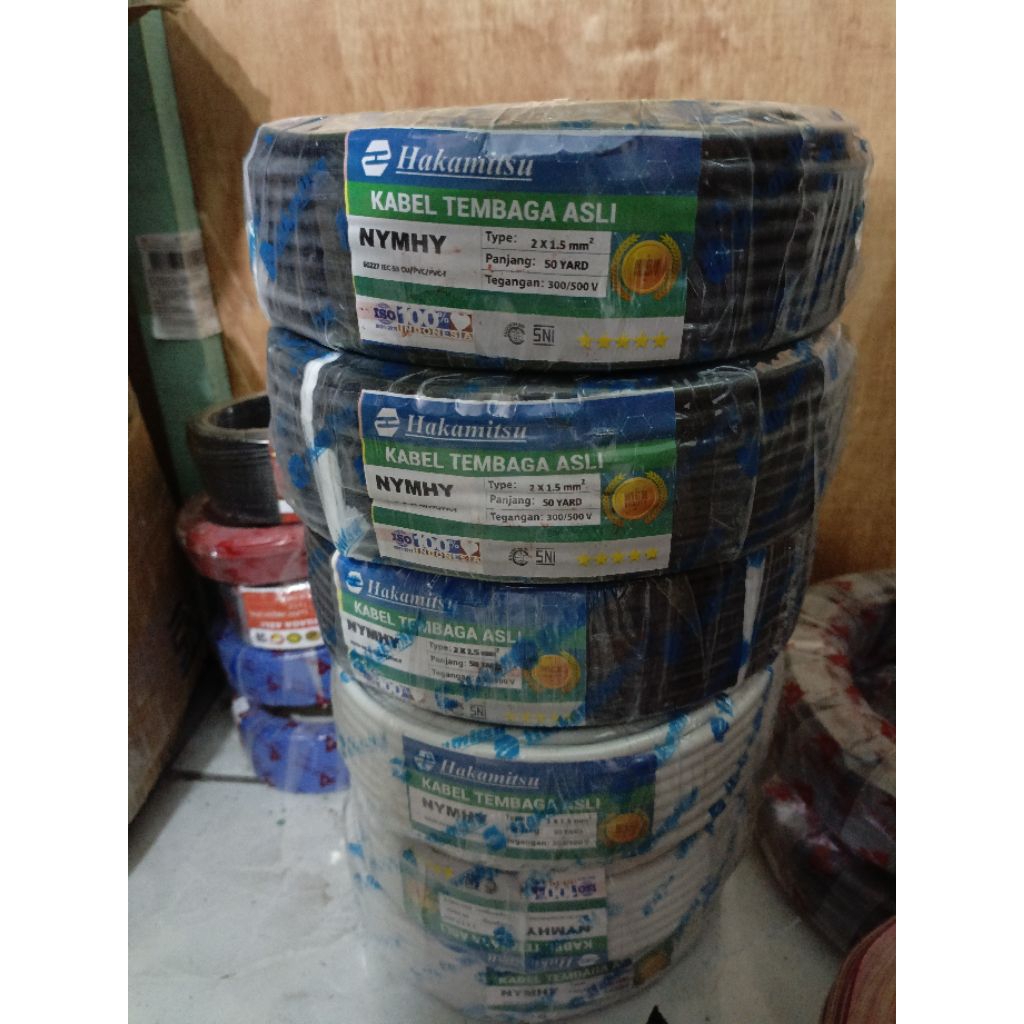 kabel listrik nymhy 2x1,5 kabel serabut