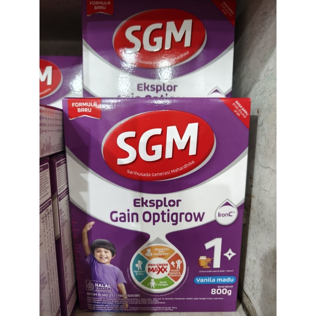 SGM GAIN OPTIGROW 800GR 1+ SGM EKSPLOR GAIN OPTIGROW SUSU FORMULA PENAMBAH BB