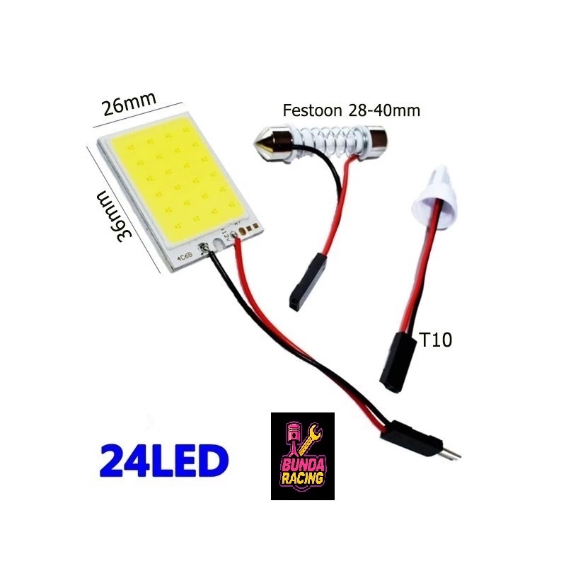 Lampu Led Plafon Kabin Mobil 24 Mata Cob SUPERBRIGHT 12V Universal
