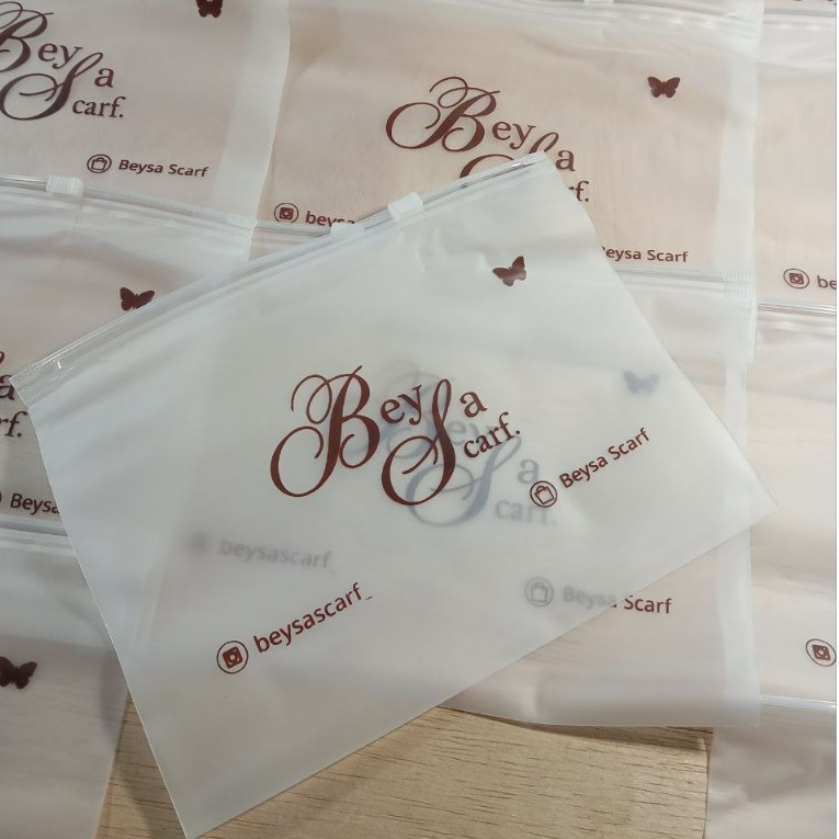 POUCH HIJAB / ZIPLOCK CUSTOM LOGO / ZIPPER BAG / KEMASAN HIJAB / POUCH CUSTOM / ZIPPER STORAGE BAG