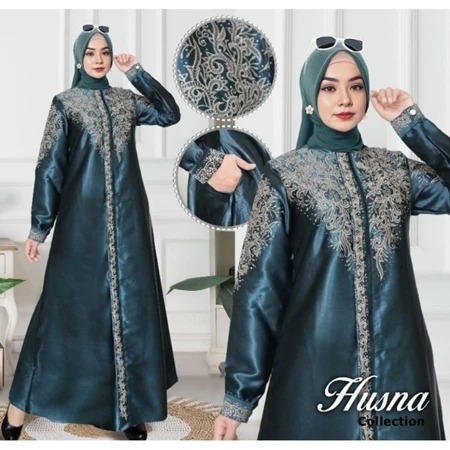Gamis kristal original bordir - Gamis wanita muslimah - Gamis bordir - Semi sutra - Gamis silk premi