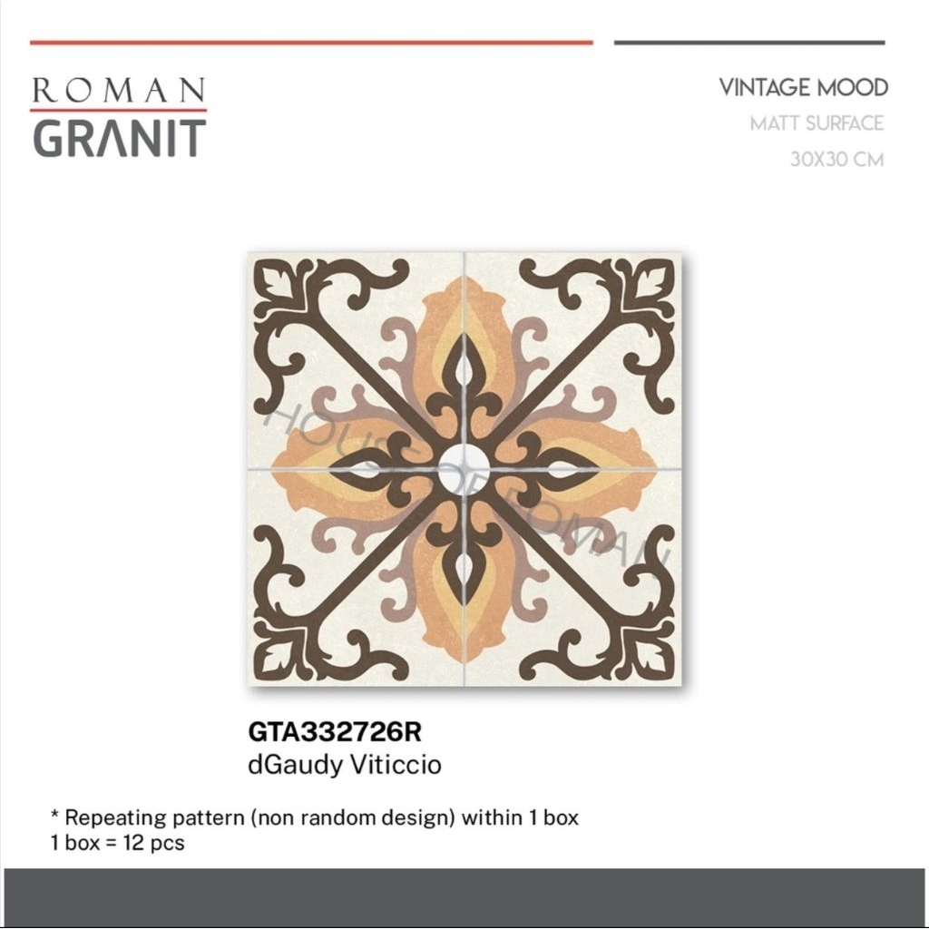 Roman Granit dGaudy Vitticio  GT332726R/Lantai Tegel/Keramik Vintage/Ubin Tegel Batik