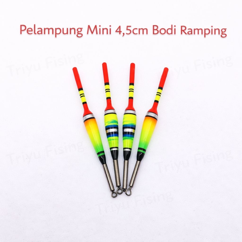 Pelampung pancing Mini micro | 4,5 cm body ramping kayu balsa | warna Gradasi | Wader, Sepat, Nila K