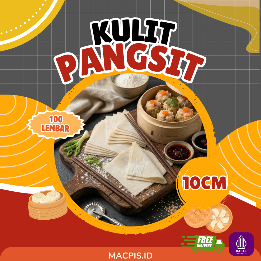 Kulit Pangsit, Dimsum, Gyoza Ukuran 10cm Anti Sobek Isi 100 – Kulit Pangsit Goreng Isi 100 Lembar Ti