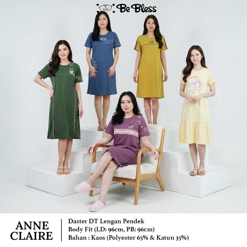 Daster DT Dewasa Lengan Pendek Body Fit Exclusive (PE & PE-ST) / Sport Anne Claire / Remaja Wanita