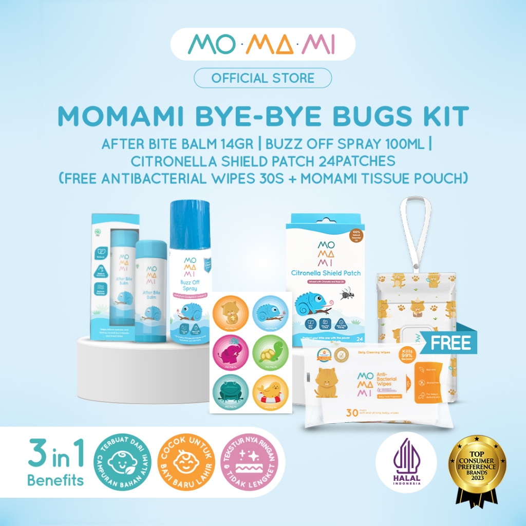 Momami Bye-Bye Bugs Kit - Hampers Anti Nyamuk dan Meredakan Gatal akibat Gigitan Serangga Anak Bayi