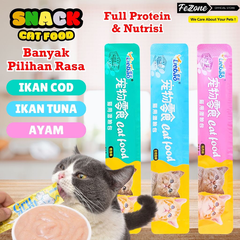 Snack kucing ISHTAR Adult Kitten Cream Basah Hewan Setara Meo Creamy Makanan Hewan Vitamin FEZONE