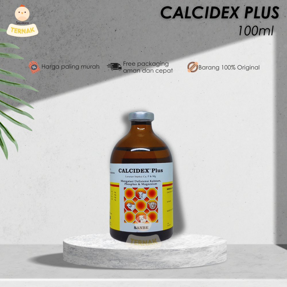 Calcidex Plus 100 ml Obat Injeksi Sapi Lumpuh Kambing Kuda Sanbe