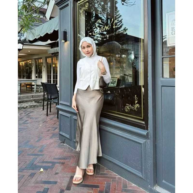 Bawahan wanita model rok duyung kekinian || rok duyung satin maxmara premium || bawahan wanita remaj