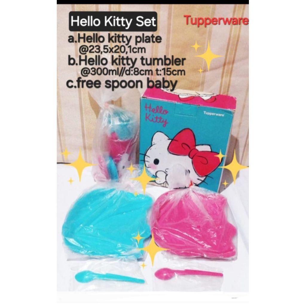 Hello kitty set //tupperware new orginal