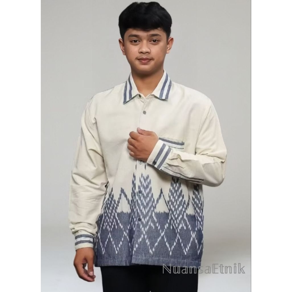 Kemeja Pria Tenun Troso Asli Jepara Lengan Panjang Dan Pendek