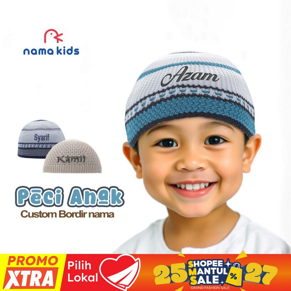 PECI ANAK BORDIR NAMA PECI CUSTOM BORDIR NAMA PECI BAYI BORDIR NAMA PECI BAYI PECI DEWASA BORDIR