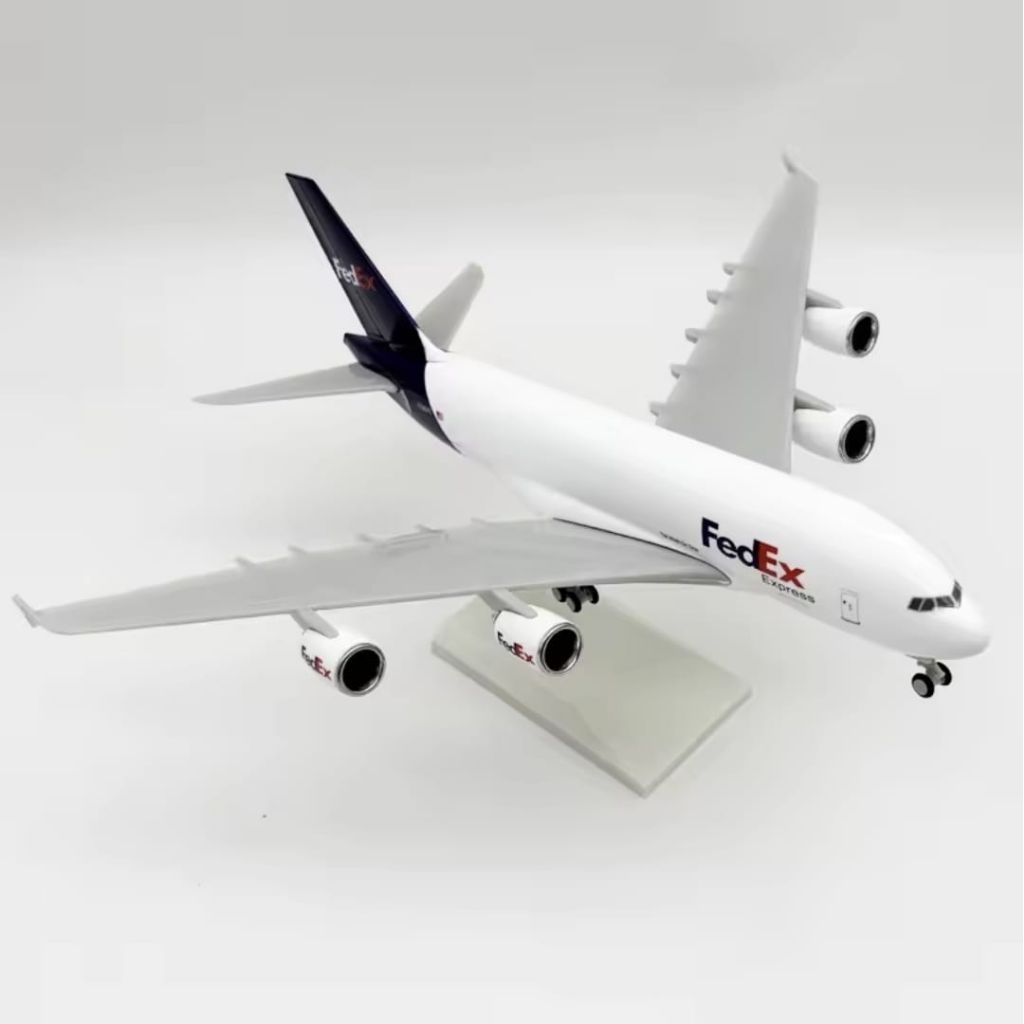 30CM FEDEX A380 AMERICAN USA MINIATUR PESAWAT BAHAN RESIN PAJANGAN DISPLAY