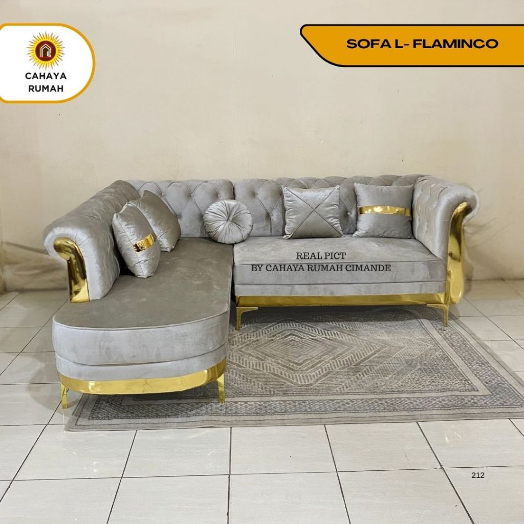 Cahaya Rumah Bojong Gede - Sofa L Flaminco / Sofa Ruang Tamu / Formasi Minimalis / Produk kustom / S
