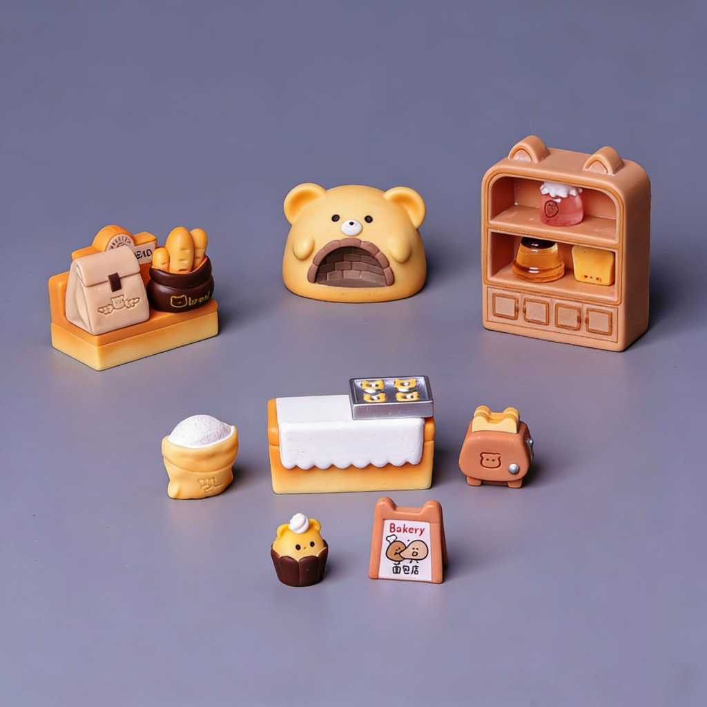 Miniatur Micro Landscape Cute Bear Bakery