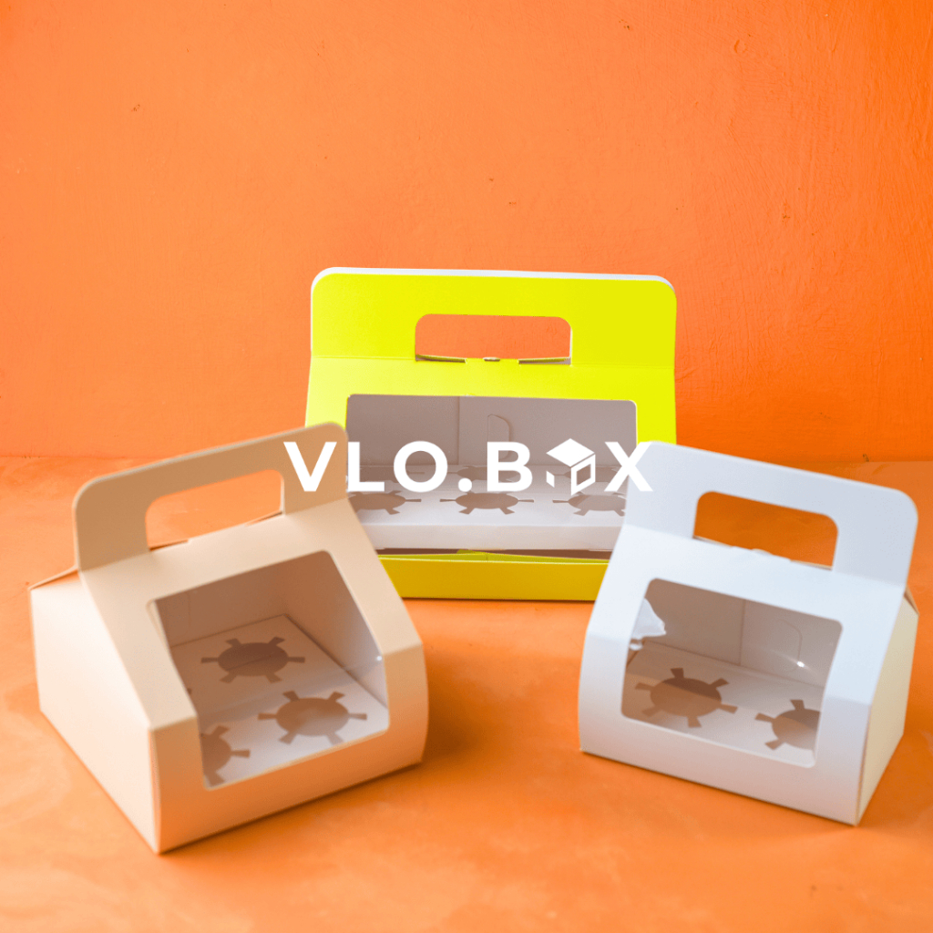 [1 SET ISI 10 PCS] Kotak kue cupcake egg tart brownies ada sekat korea | kotak hampers kue natal iml