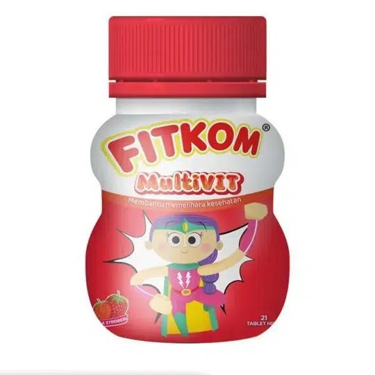 Fitkom Multivitamin Anak Tablet Hisap Vitamin C B Kompleks Penambah Nafsu Makan Rasa Buah