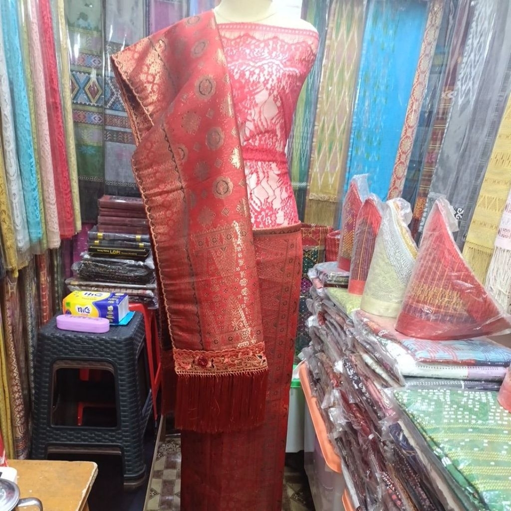 Songket Mesin Semi Songket Palembang Cantik Manis Bordir