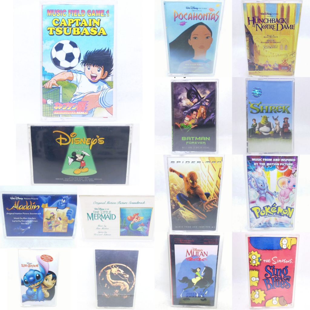 kaset pita Soundtrack Kartun Animasi - The simpsons Captain tsubasa spider-man pokemon batman