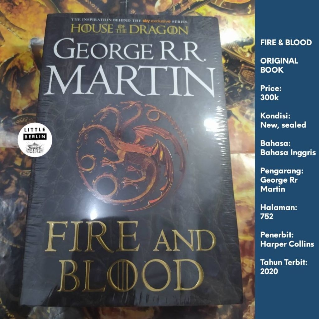 ORIGINAL Novel George RR Martin FIRE AND BLOOD Illustrated Fantasy Young Adult Game of Thrones Book 