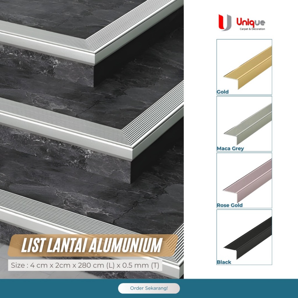 List Siku Alumunium Tangga Ukuran 4cm x 2cm / Siku Tangga Alumunium Pelindung Sudut Anti Karat