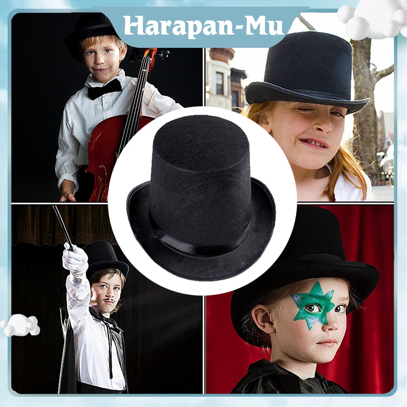 16cm Tinggi Kualitas Tinggi Topi Sulap Hitam Dewasa