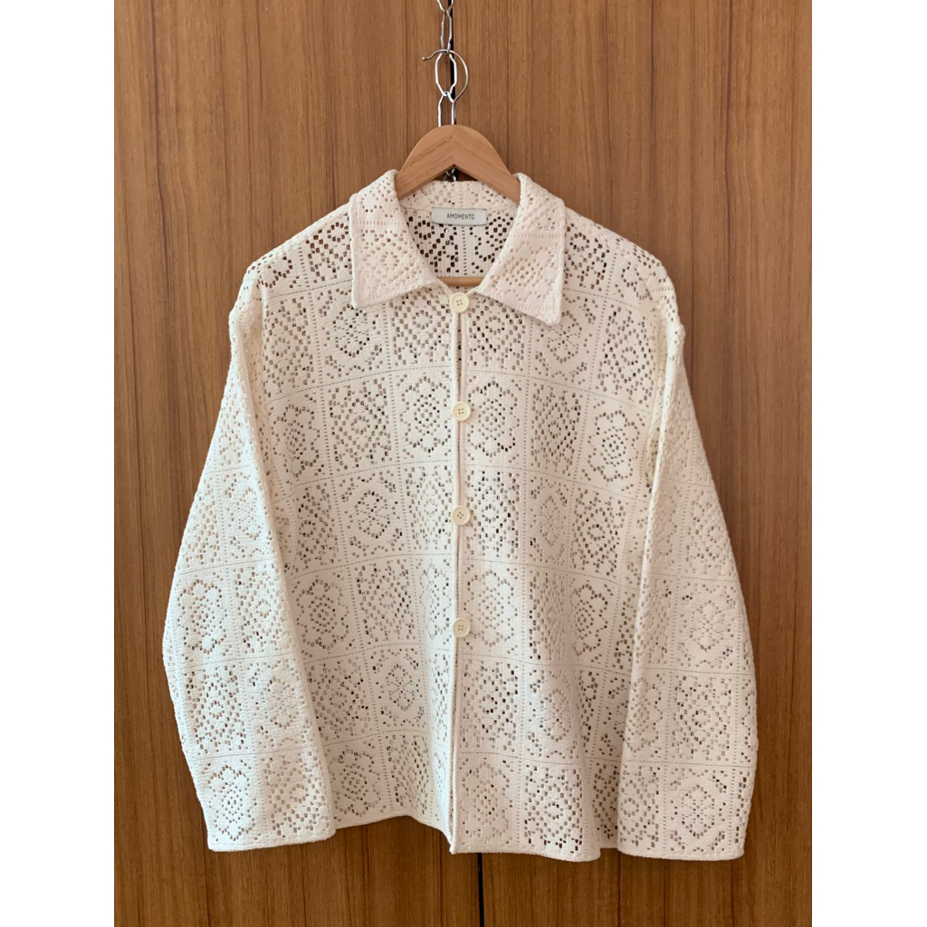 Private Eyes - Amomento White Crochet Cardigan