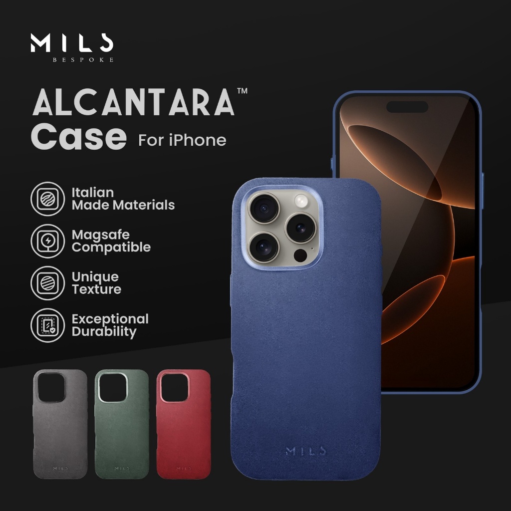 MILS Bespoke Alcantara ™ Case for iPhone 14 15 16 17 / Pro / Max