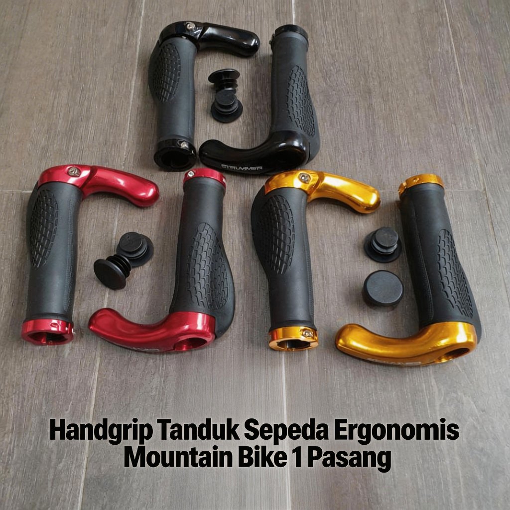 IOORUD Handgrip Tanduk Sepeda Ergonomis Mountain Bike 1 Pasang Pegangan Stang Fixie Sepeda Gunung TP