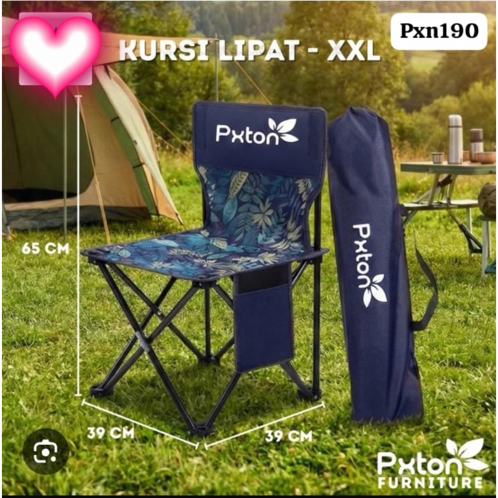 Pxton KURSI LIPAT PORTABLE XXL KURSI CAMPING GUNUNG BANGKU SAUNA Pxn190 Furniture Ukuran 65x39x39 cm