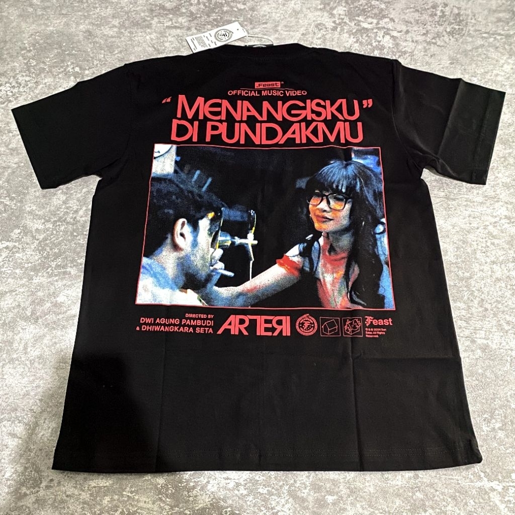 T-shirt.Feast - Arteri MV Lyrics (Perhatikan Panduan Ukuran)