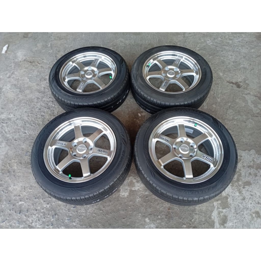 ( PROMO 1 SET ) TE37 RAYS R16 BARU H5 vcd 114,3 lbr 7 rt et 38 ples ban seconf