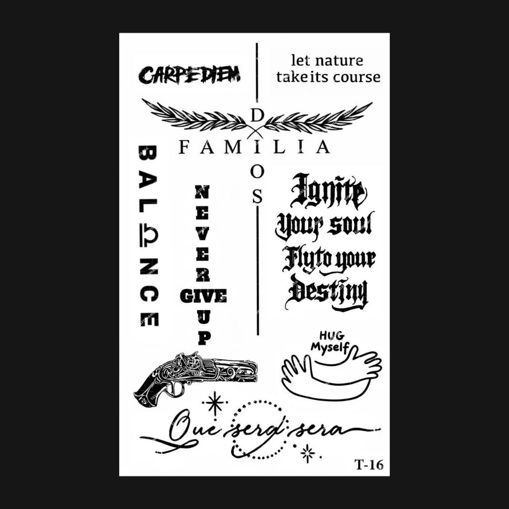 TATOMANIASTORE-Stiker tato temporer semi permanen Tulisan 16