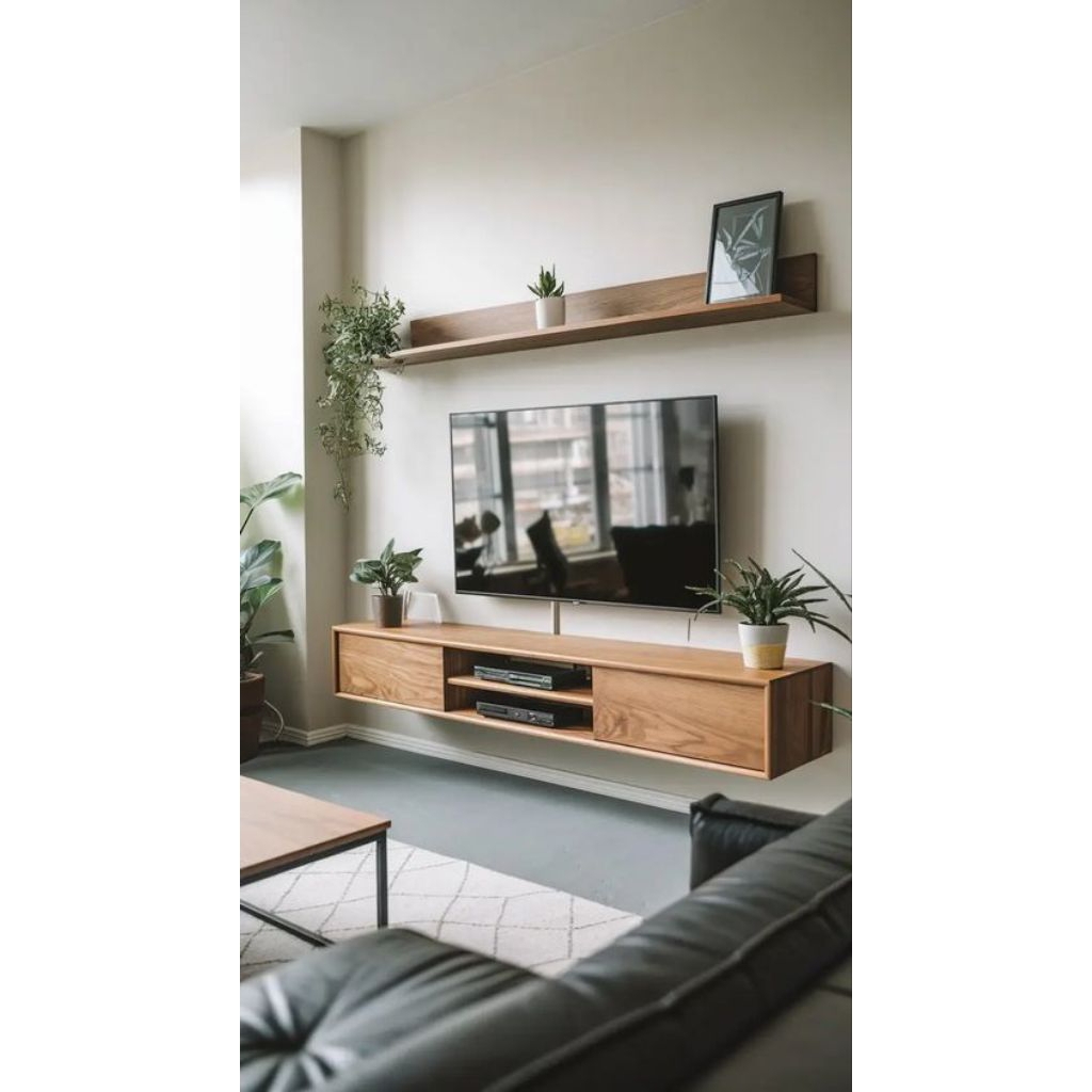 rak tv gantung rak dinding multifungsi kayu jati asli menerima custom sesuai dengan kebutuhan anda