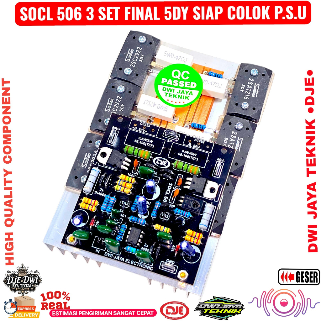 Driver Power SOCL 506 3 Set Final Sanken 5DY Siap Colok PSU - DJE Pro Series
