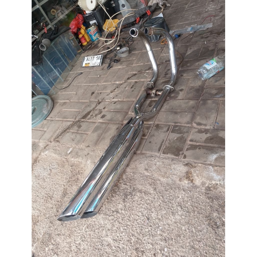 Knalpot Original Motor Benelli Petagonian eagle 250 pe250 Twin 2 silinder 2 knalpot nyatu buat sanex