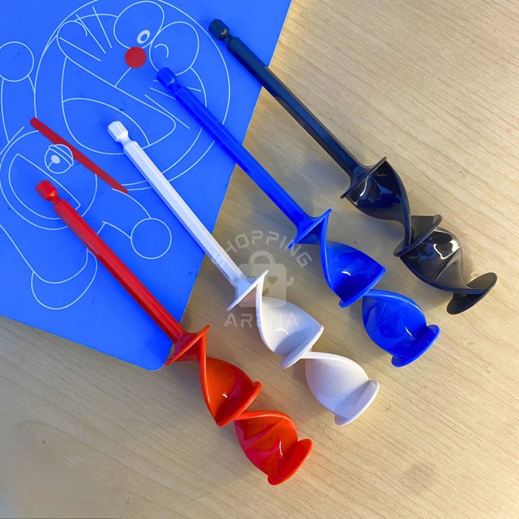 Stik Mixer Alat Pengaduk Cat Spiral Dayung Gagang Bahan Plastik Adukan Semen Mata Bor Tangan Penyamp