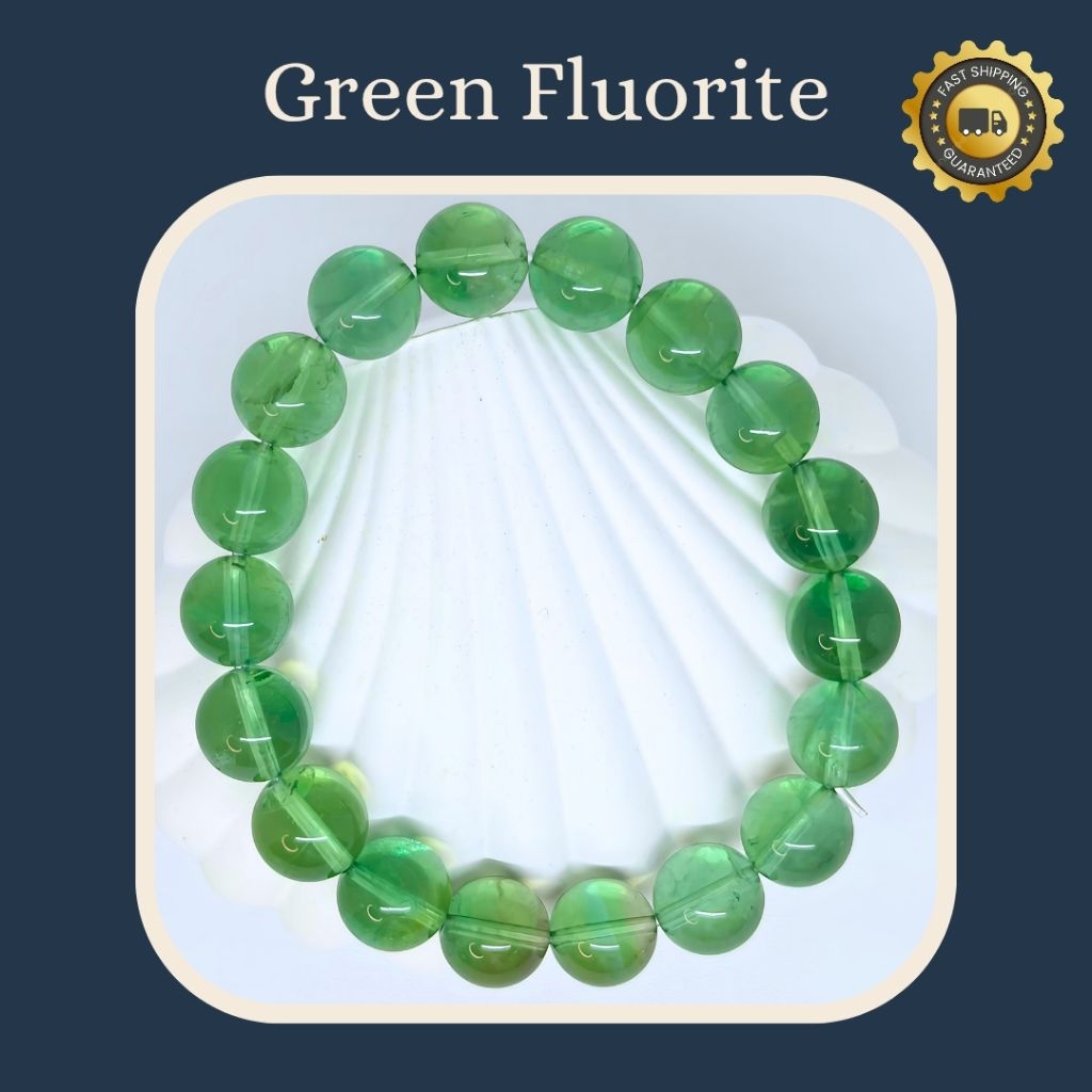 Gelang Green Fluorite Natural 11mm | Green Fluorite Bracelet + Certificate