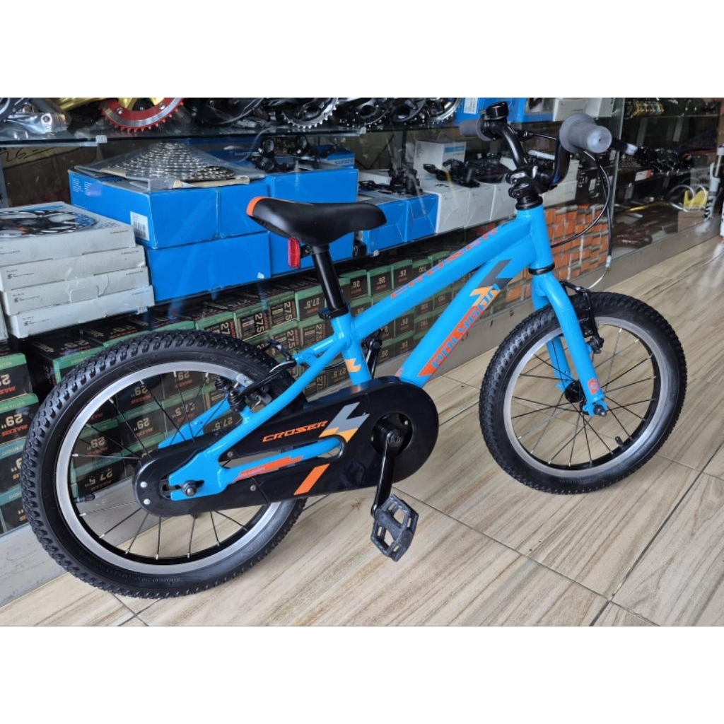 Sepeda MTB Anak POLYGON CROSSER 16" Alloy Blue Rem Vbrake Original Second Mulus Like New