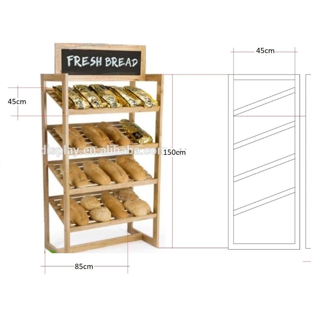 custom rak display roti rak serbaguna