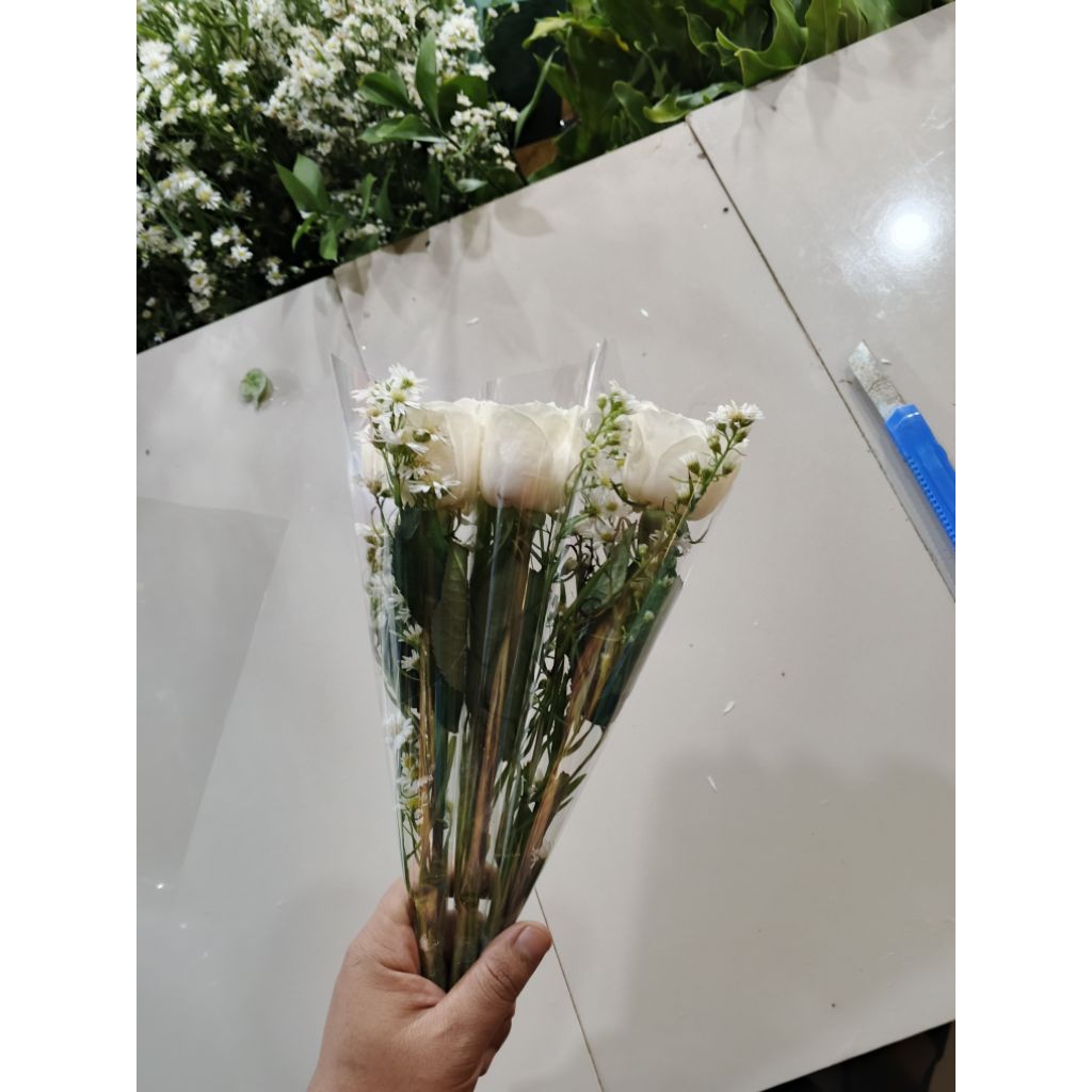 buket bunga mawar tangkai