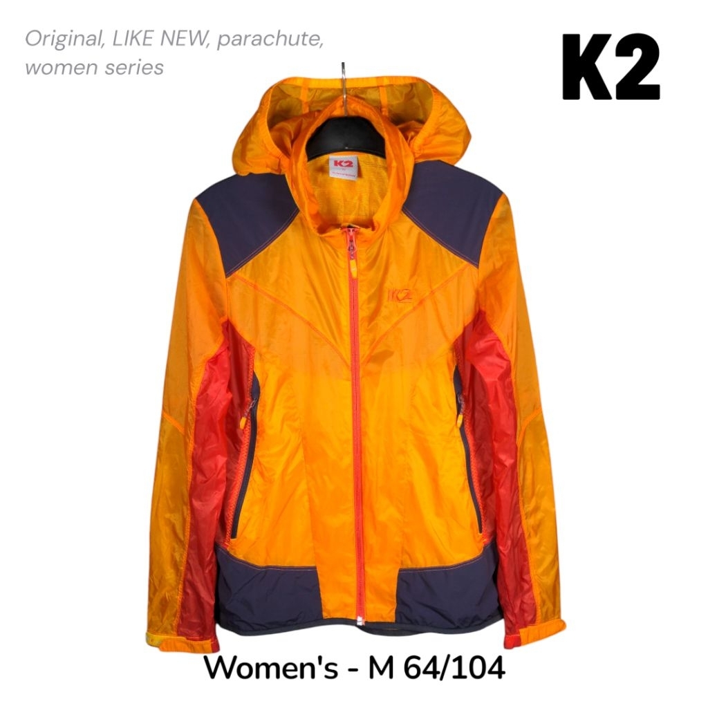 Climber Women's Jaket Outdoor Parasut Original Size M Warna Orange K2