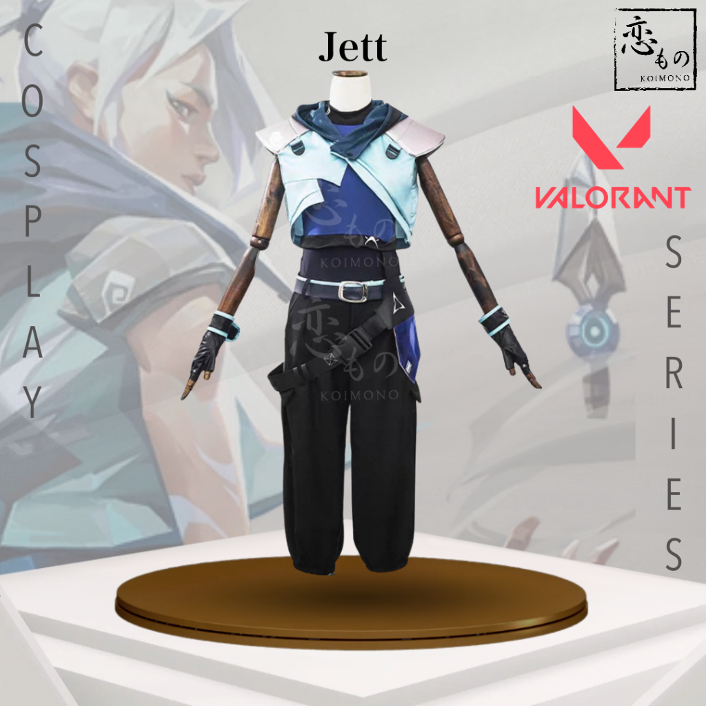 [Ready Stock] KOIMONO Jett Valorant Costume Cosplay Set Wig