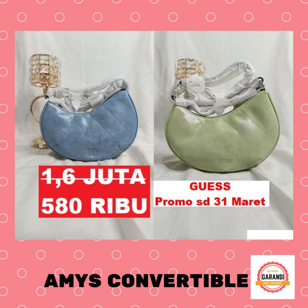Tas selempang wanita sale GUESS seri AMYS CONVERTIBLE 100% original store