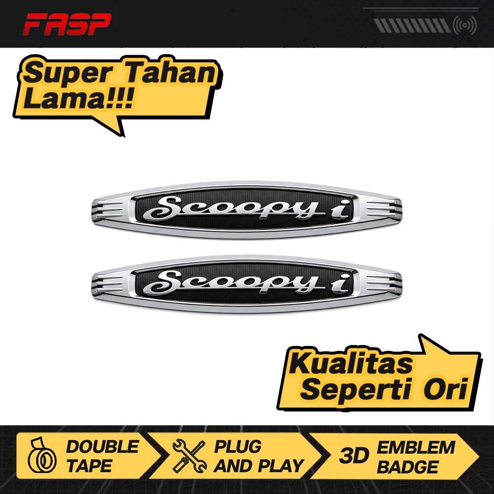 Emblem Scoopy i Logo Honda Thailand Prestige Universal ABS Chrome