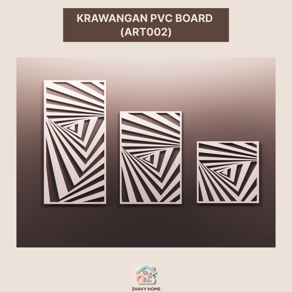 Krawangan PVC Board Motif (ART002) | Ornamen Dinding PVC Foam Board Minimalis