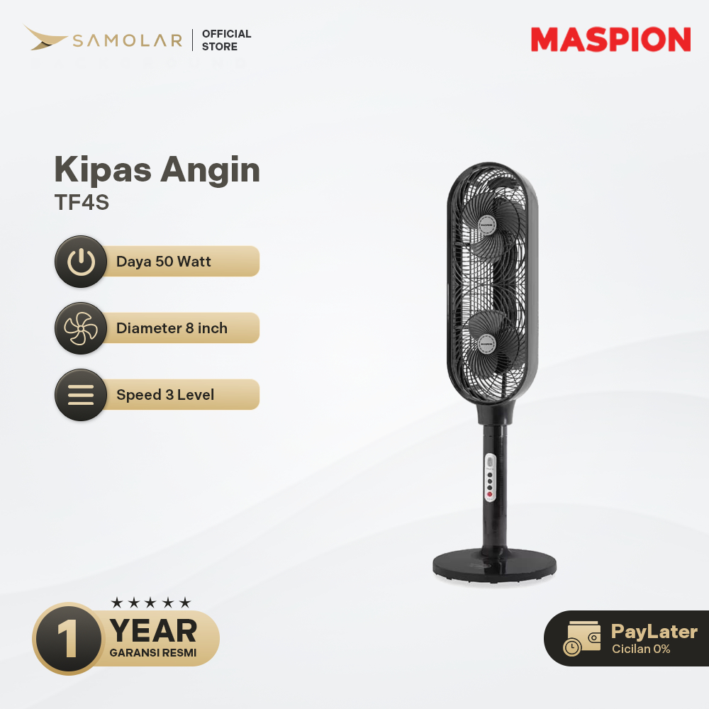 MASPION Tower Fan TF04S TF 04 S Kipas Angin Tower Susun Berdiri 50w 50Watt 50 WATT Ukuran 8in 8In 8I