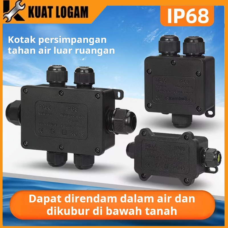 outdoor junction box waterproof sambungan kabel anti air ip68 3ways / anti air konektor box / connec