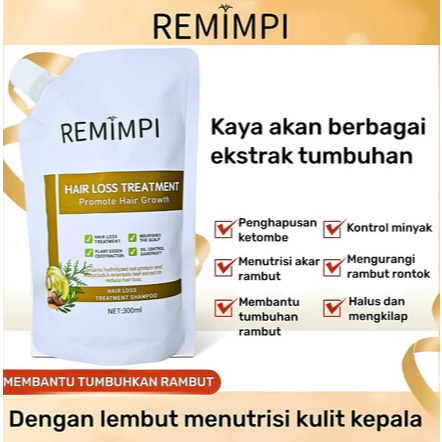 REMIMPI Hair Loss Treatment Shampoo Remimpi Original Penumbuh Rambut Shampo Anti Ketombe